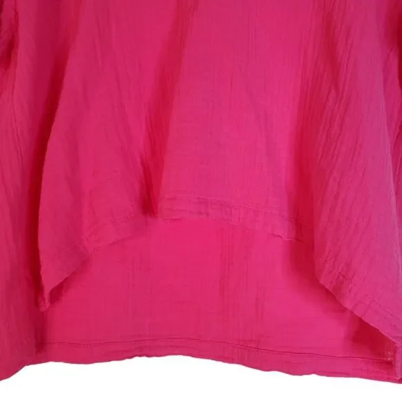 Xirena Avery 100% Cotton Gauze Muslin Top Hot Pink Size‎ M - Picture 4 of 13